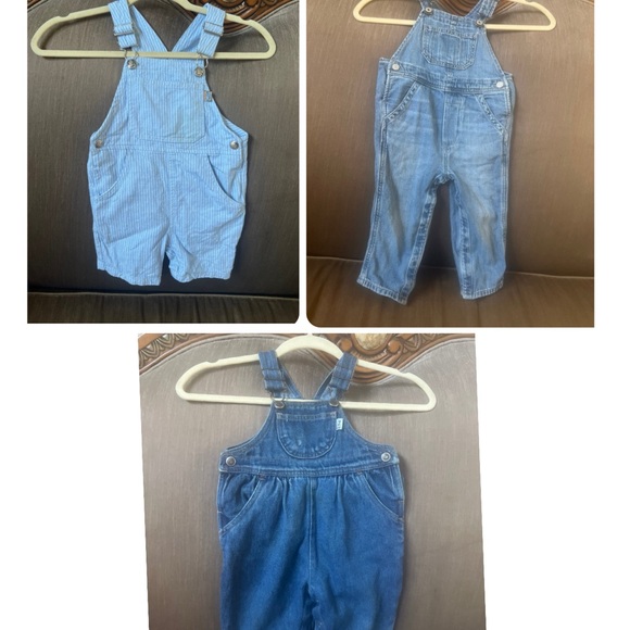3 Baby Blue Denim Overalls - Picture 1 of 14